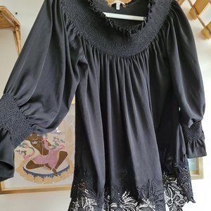 Anthropologie off shoulder lace blouse